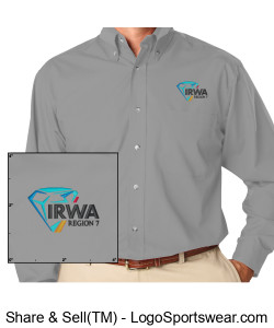 BLUE GENERATION, Mens Superblend Long Sleeve Poplin, Embroidered (IRWA Region 7 Logo) Design Zoom